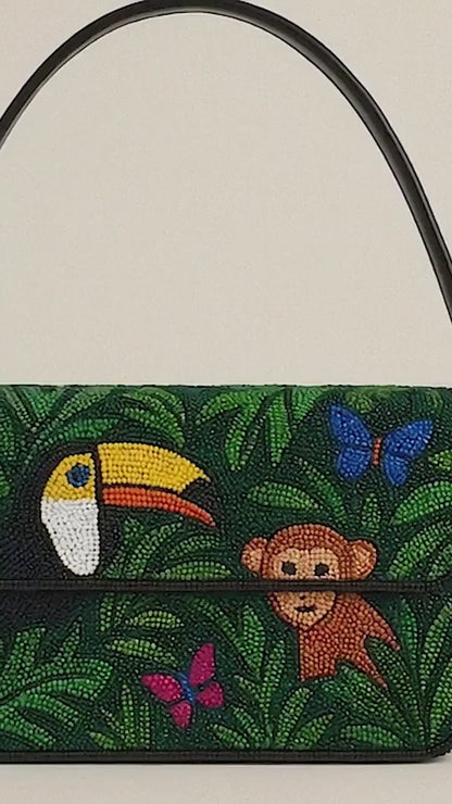 Tropical Beaded Shoulder Bag