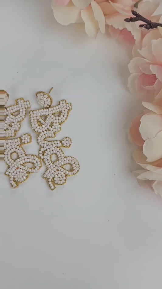 Cursive Bride Earrings