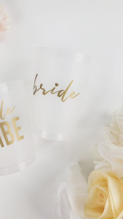 Bride, Bride Tribe Frosted Cups