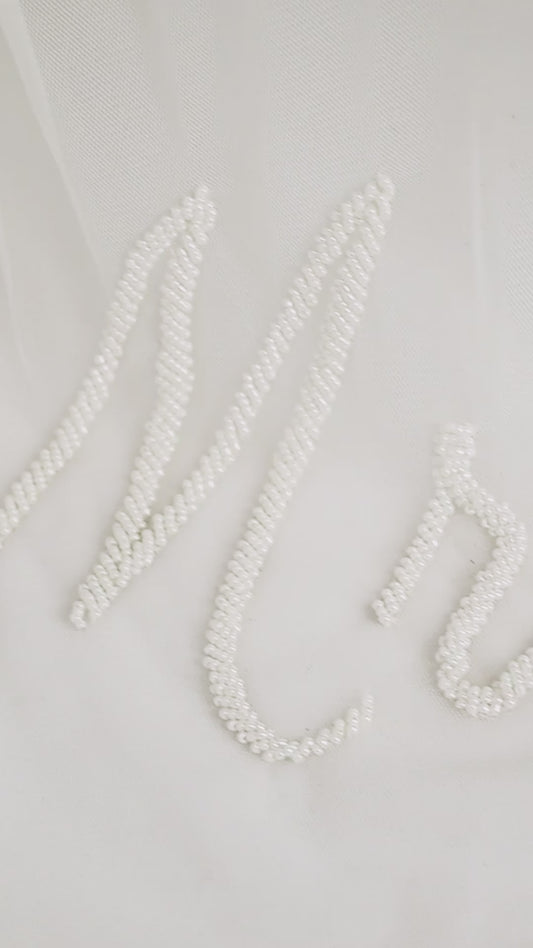 Braided Beading Personalized Bridal Veil