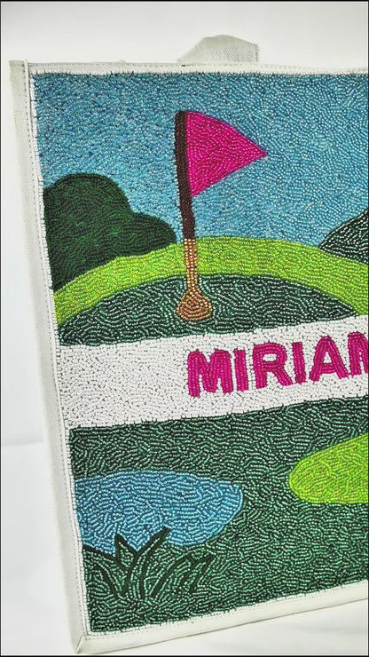 Personalized Beaded Golf Tote