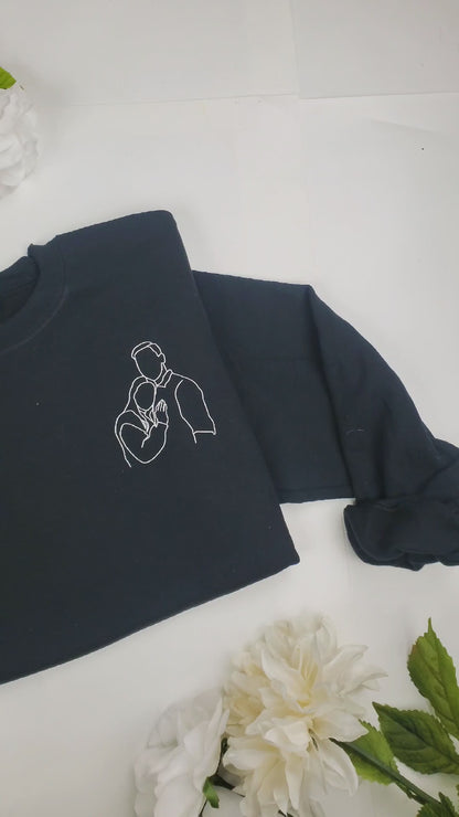 Cute Couple Line Art T-Shirt