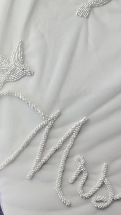 Personalized Beaded Dove Bridal Veil