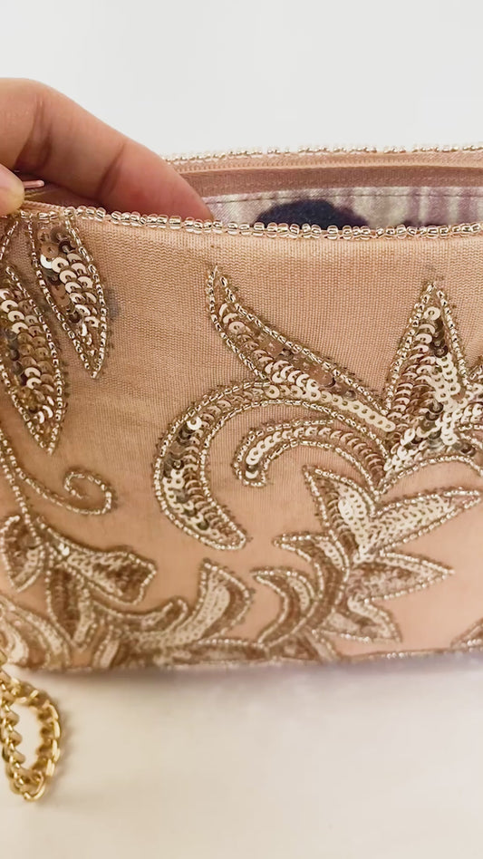 Mother of the Bride Sequin Zip Clutch