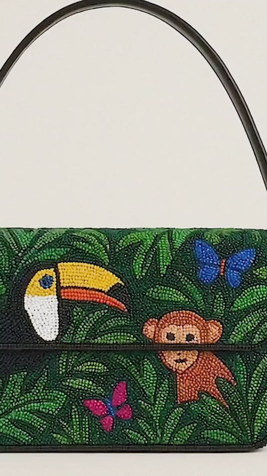 Tropical Beaded Shoulder Bag