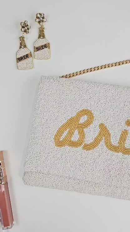 Bridal Clutch Bag (Gold Text)