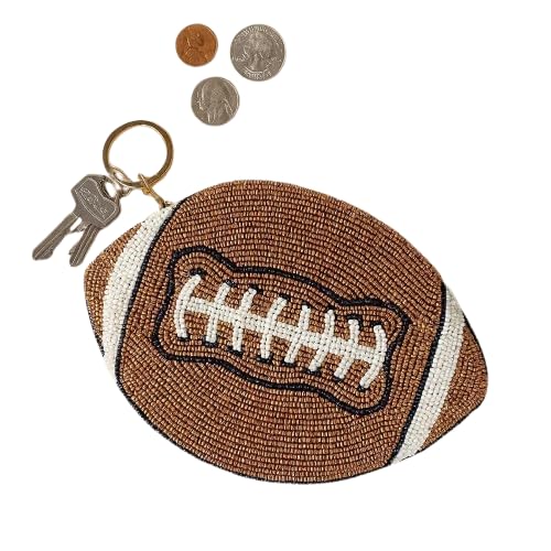 Football Beaded Coin Purse