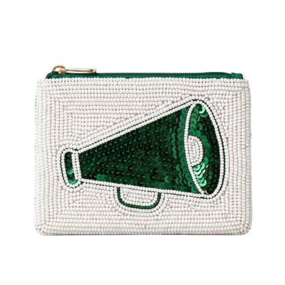 Green Megaphone Beaded Coin Purse