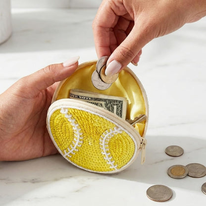 Baseball Beaded Coin Purse