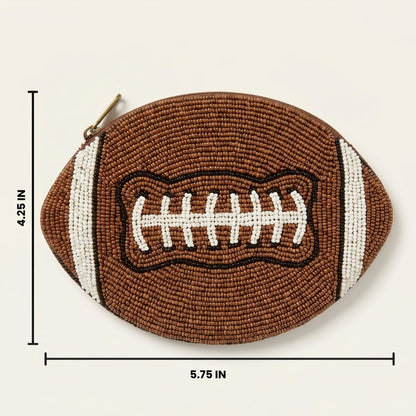 Football Beaded Coin Purse