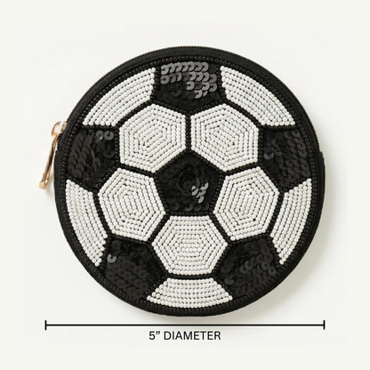 Soccer Ball Beaded Coin Purse