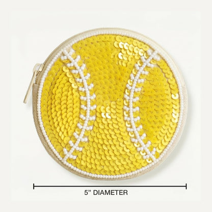 Baseball Beaded Coin Purse