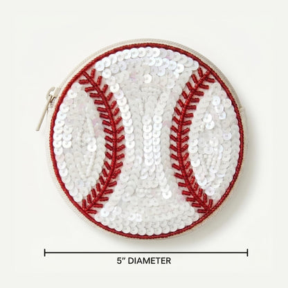 Baseball Beaded Coin Purse