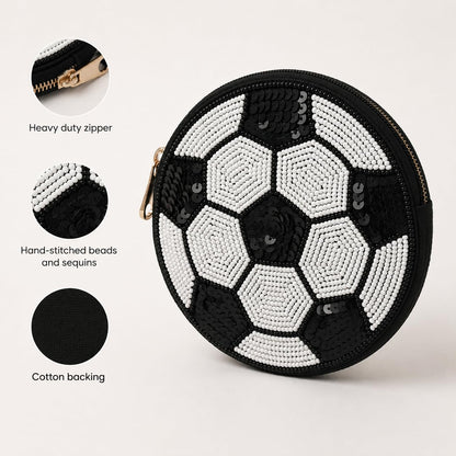 Soccer Ball Beaded Coin Purse