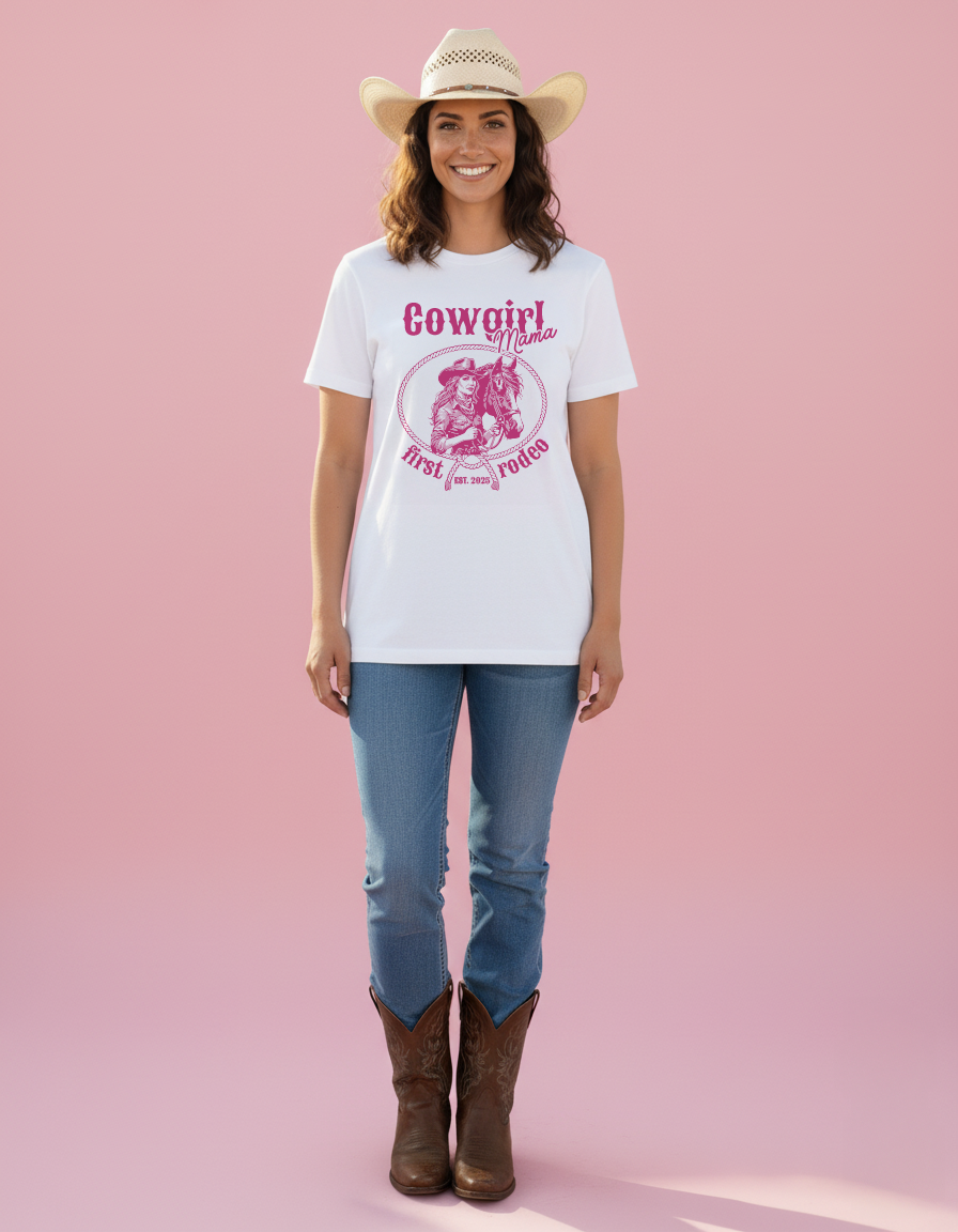 Cowgirl Mama & Papa Matching Rodeo Shirts
