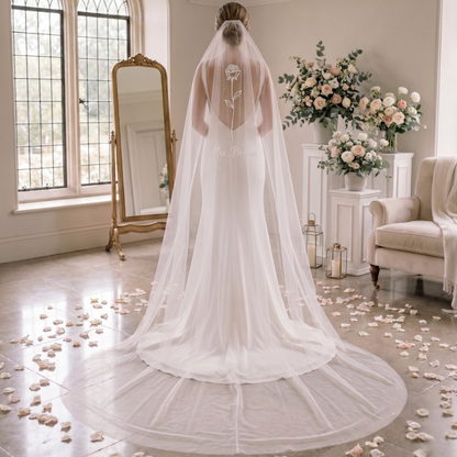 Rose Embroidered Custom Veil
