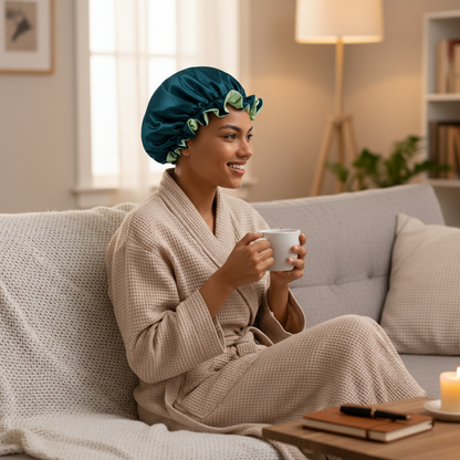 Dark Green Satin Bonnet
