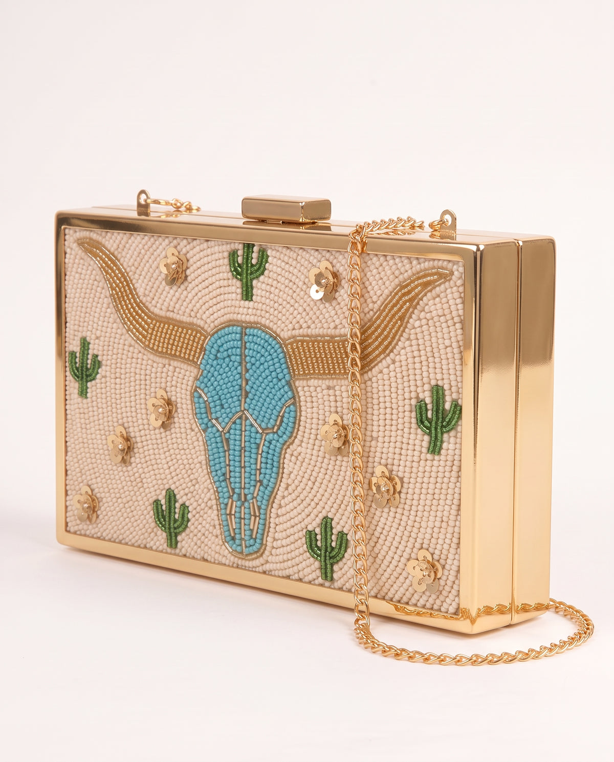 Custom Beaded Longhorn Clutch Purse, Western Bridal Turquoise Beaded Bag with Monogram, Texas Game Day Handbag, Rodeo Evening Bag