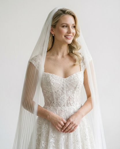 Pleated Bridal Veil