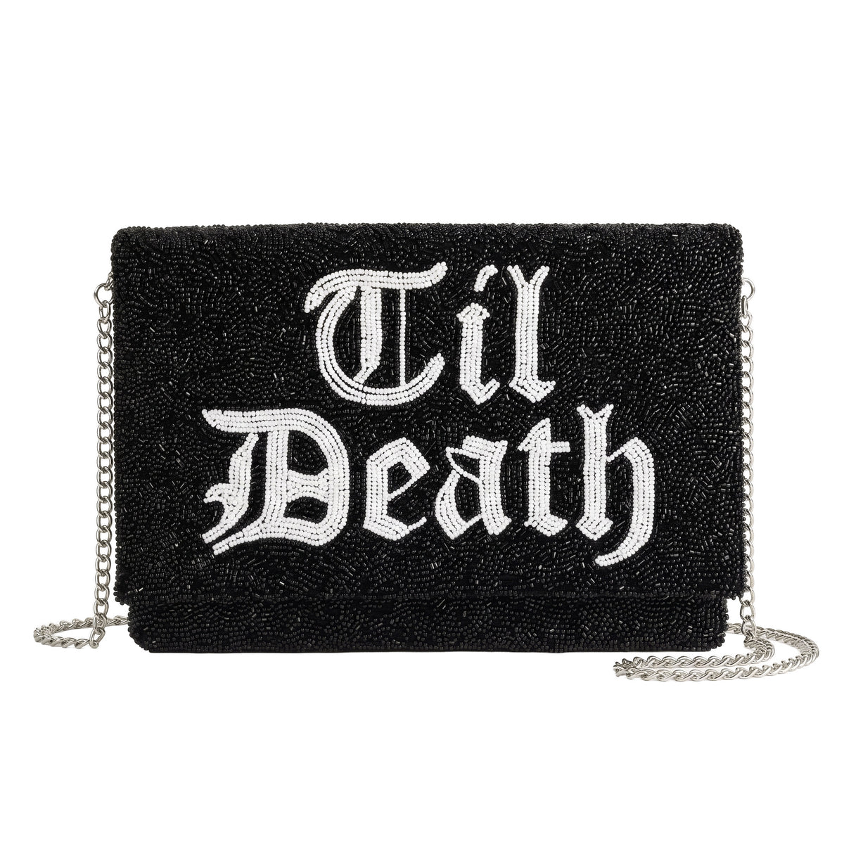 Gothic Beaded Canvas Clutch