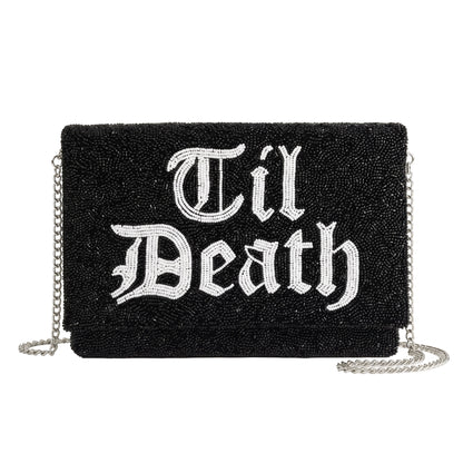 Gothic Beaded Canvas Clutch