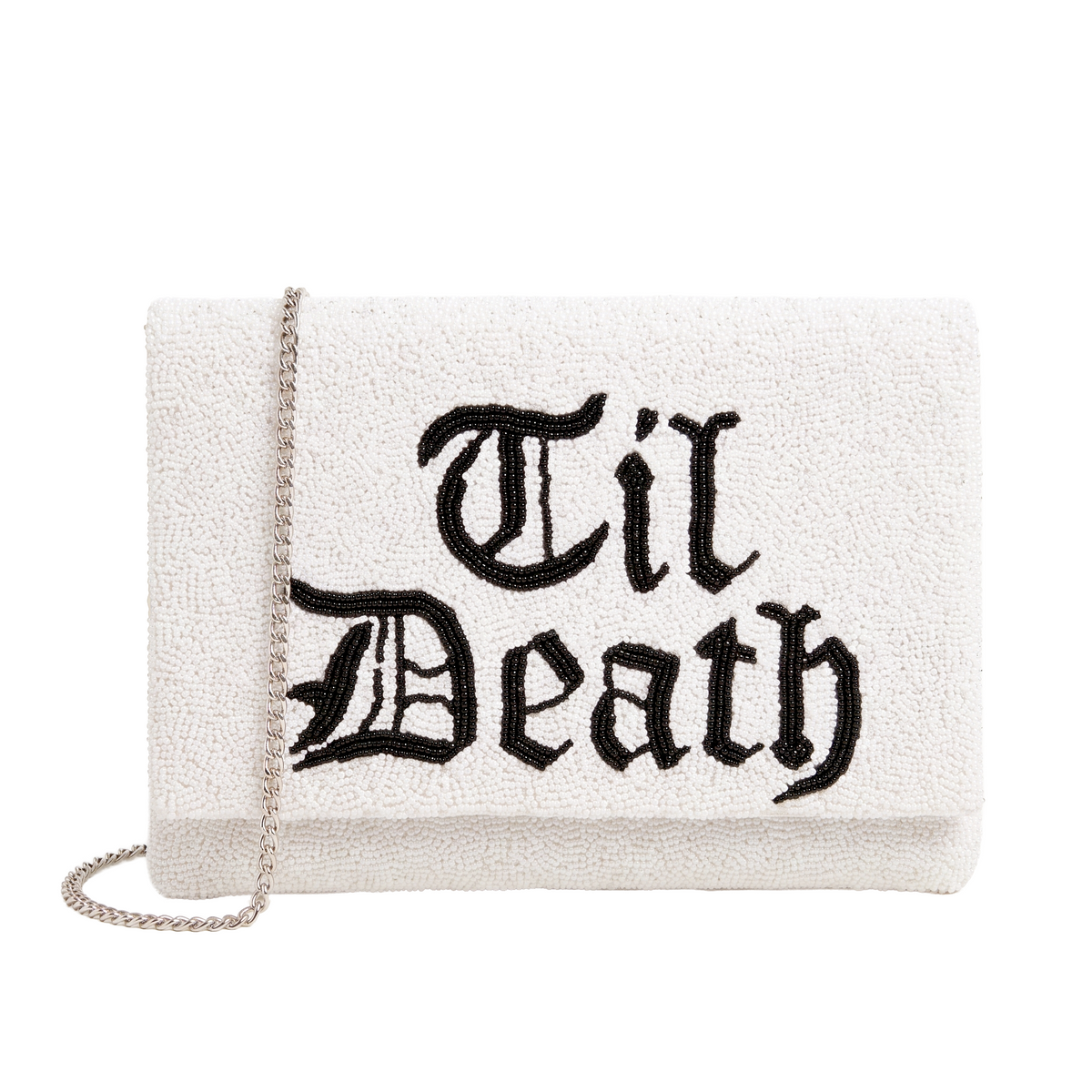 Gothic Beaded Canvas Clutch
