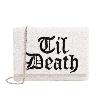 Gothic Beaded Canvas Clutch