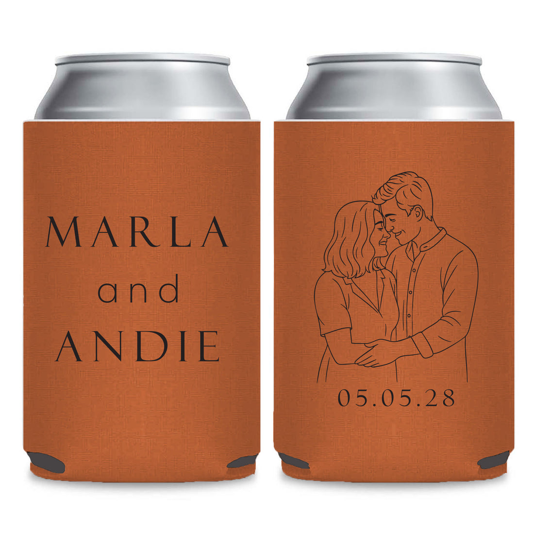 Mr and Mrs Wedding Can Coolers