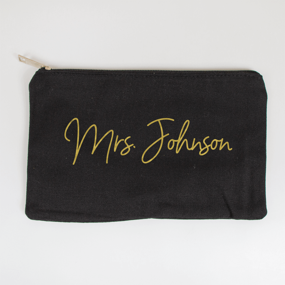 Mrs. Last Name Makeup Bag