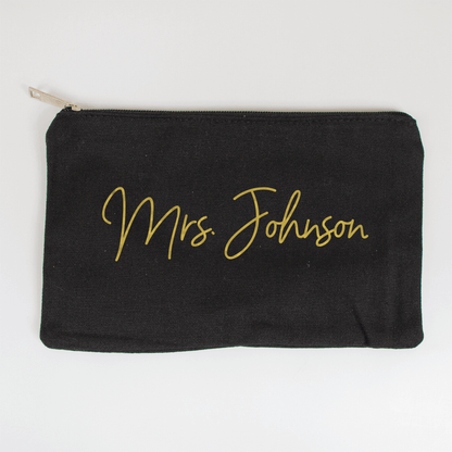 Mrs. Last Name Makeup Bag