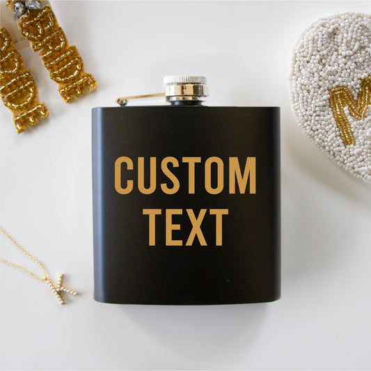 Custom Wedding Black Hip Flask