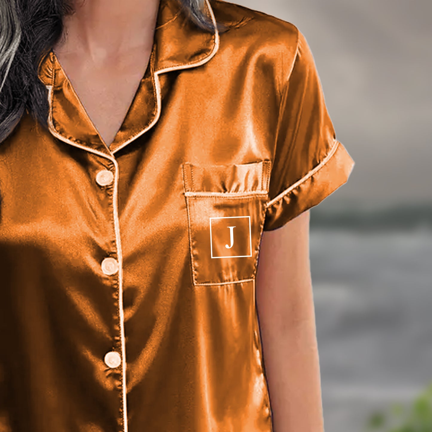 Pajama Set Shorts - Custom Wedding Monogram Pajama Shorts Set