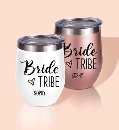 Bride Tribe Wine Tumblers With Name