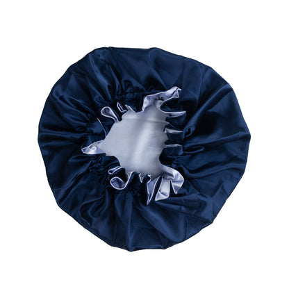 Navy Satin Bonnet