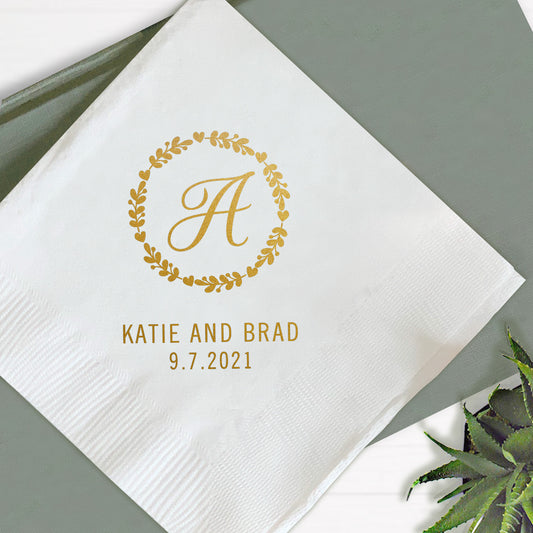Floral Wreath Wedding Napkins (358)