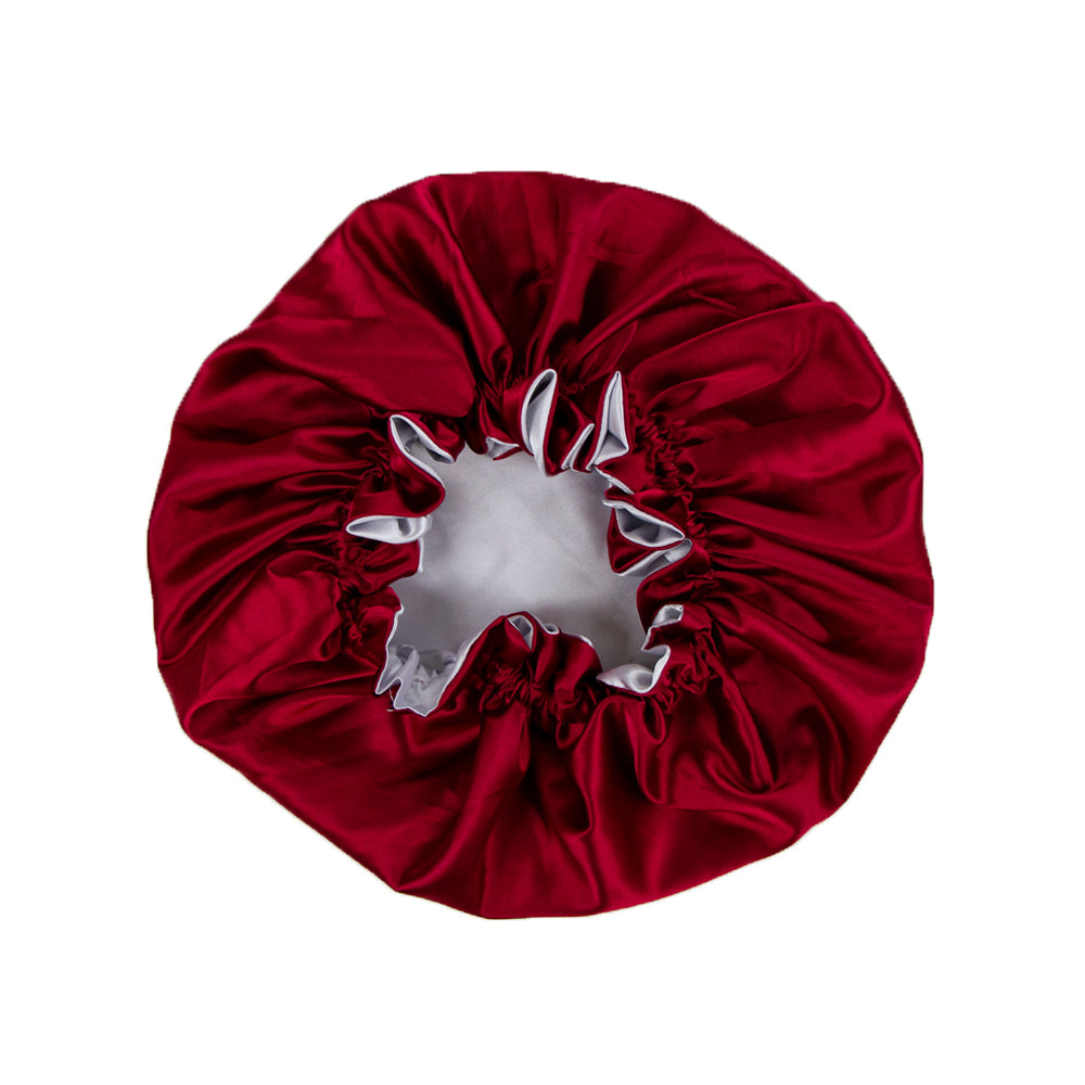Burgundy Satin Bonnet