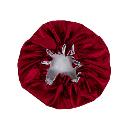 Burgundy Satin Bonnet