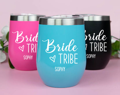 Bride Tribe Wine Tumblers With Name