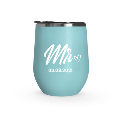 Cursive Style Mr. And Mrs. Wedding Wine Tumblers