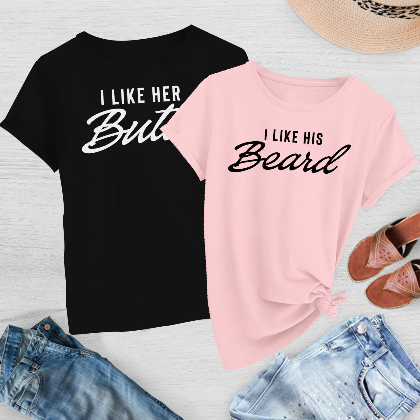 I Like Her Butt - I Like His Beard Tees (372)