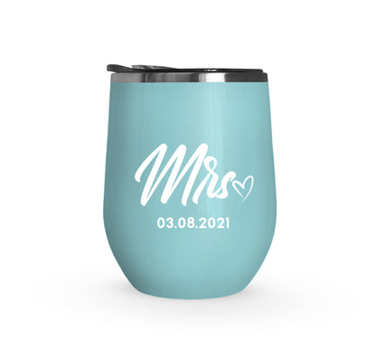 Cursive Style Mr. And Mrs. Wedding Wine Tumblers
