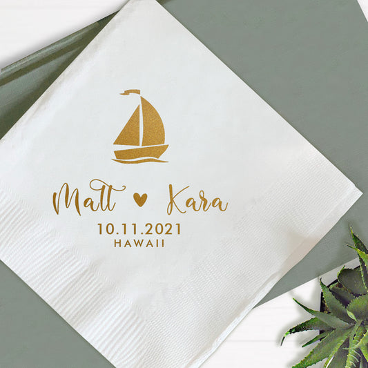 Sailboat Wedding Napkin Favors (352)