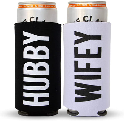 Hubby, Wifey Slim Can Coolers