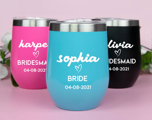 Personalized Wedding Wine Tumblers