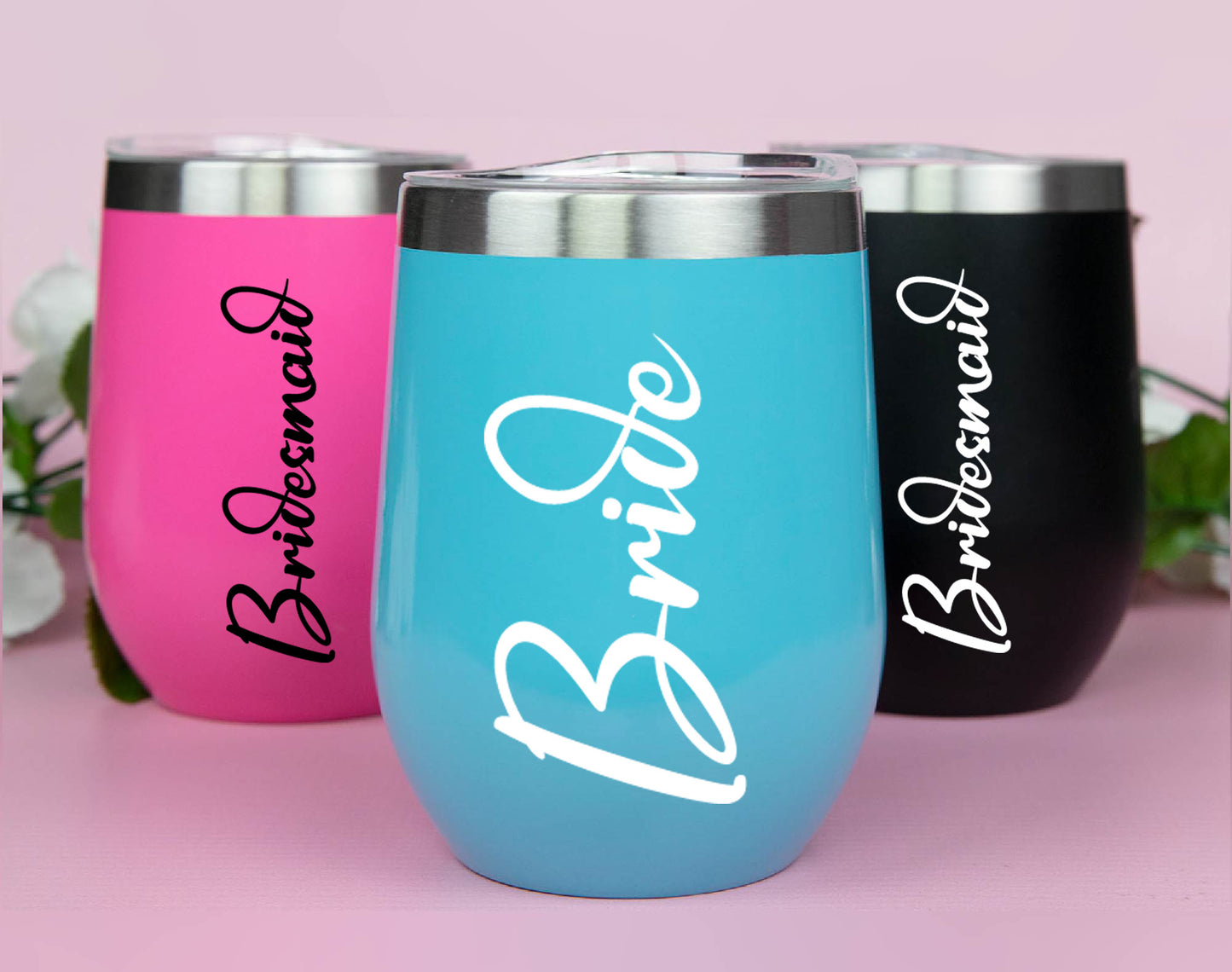 Bride and Bridesmaid Wedding Wine Tumbler