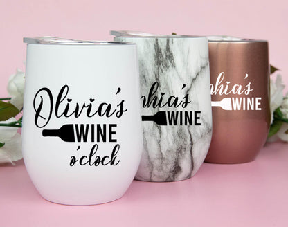 Wine O'Clock Wedding Wine Tumblers