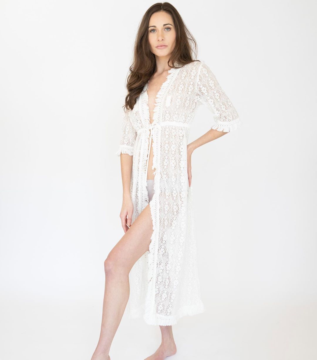 Long Lace Sheer Matinee Robe