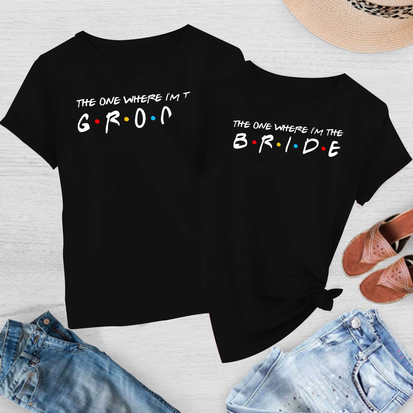 Bride & Groom Tees - Friends Themed (241)