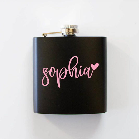 Customized Bridal Black Hip Flask
