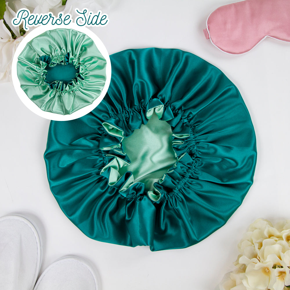 Dusty Blue & Steel Blue Satin Bonnet